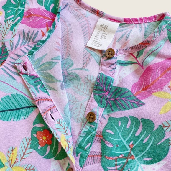 H&M Baby 6-9M Print Button Down Hawaiian Shirt - Picture 5 of 5